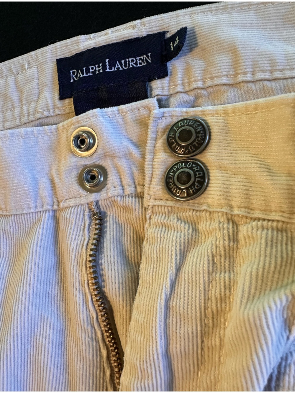 Ralph Lauren Cargo Pants Youth 14 Beige Wide Leg Utility 100% Cotton Kids Unisex - Picture 9 of 12